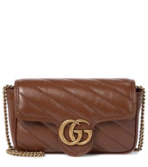 gucci super mini marmont brown|Gucci super mini shoulder bag.